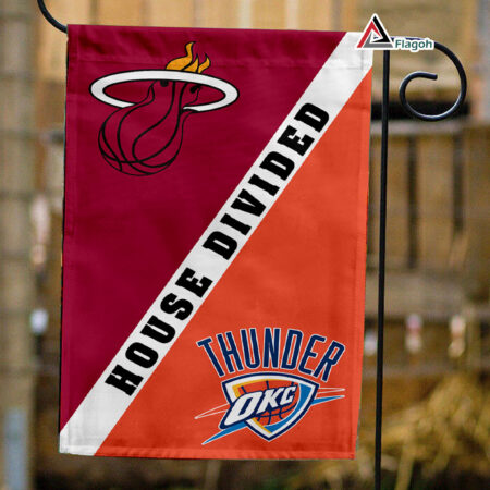 Heat vs Thunder House Divided Flag, NBA House Divided Flag