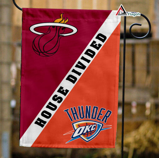 Heat vs Thunder House Divided Flag, NBA House Divided Flag