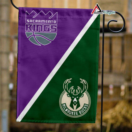 Kings vs Bucks House Divided Flag, NBA House Divided Flag