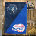 Timberwolves vs Clippers House Divided Flag, NBA House Divided Flag