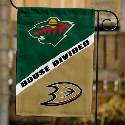 Wild vs Ducks House Divided Flag, NHL House Divided Flag