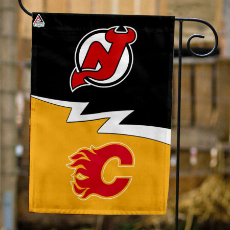Devils vs Flames House Divided Flag, NHL House Divided Flag
