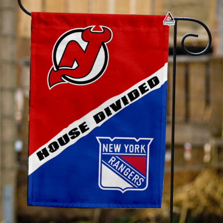 Devils vs Rangers House Divided Flag, NHL House Divided Flag