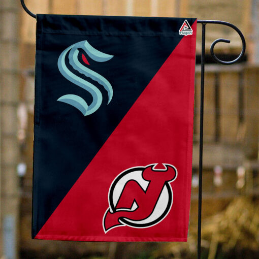 Kraken vs Devils House Divided Flag, NHL House Divided Flag