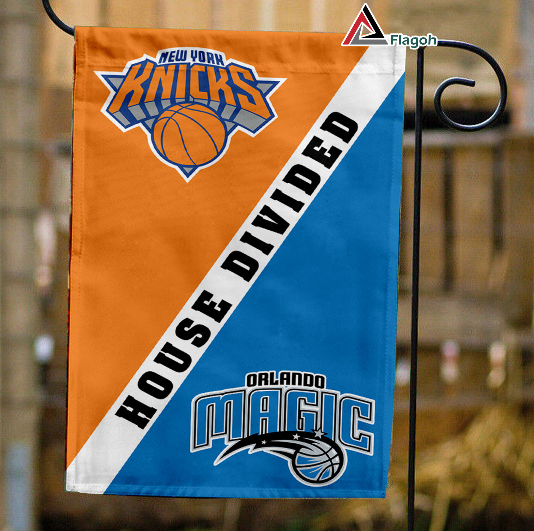 Knicks vs Magic House Divided Flag, NBA House Divided Flag - Flagoh