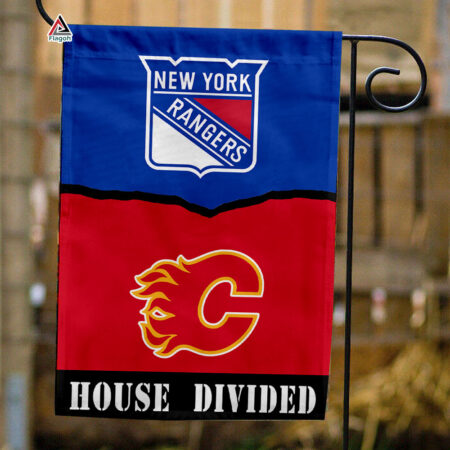 Rangers vs Flames House Divided Flag, NHL House Divided Flag