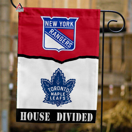 Rangers vs Maple Leafs House Divided Flag, NHL House Divided Flag