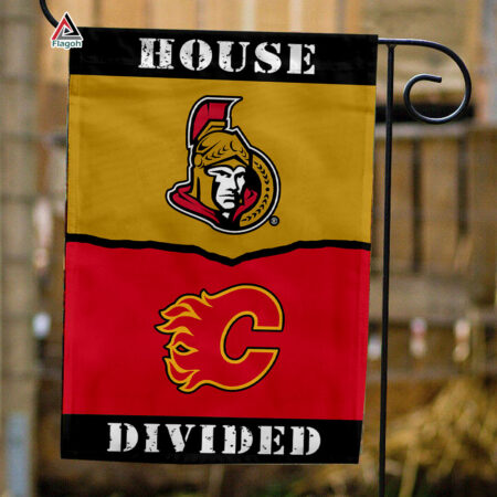 Senators vs Flames House Divided Flag, NHL House Divided Flag