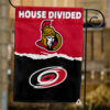 Senators vs Hurricanes House Divided Flag, NHL House Divided Flag