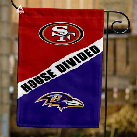 49ers vs Ravens House Divided Flag, NFL House Divided Flag
