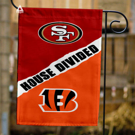49ers vs Bengals House Divided Flag, NFL House Divided Flag