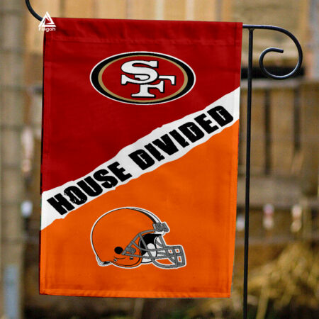 49ers vs Browns House Divided Flag, NFL House Divided Flag