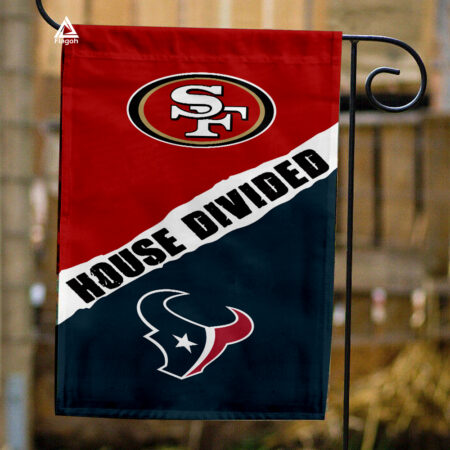 49ers vs Texans House Divided Flag, NFL House Divided Flag