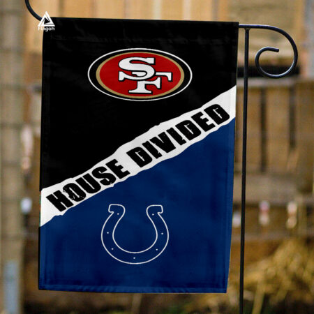49ers vs Colts House Divided Flag, NFL House Divided Flag