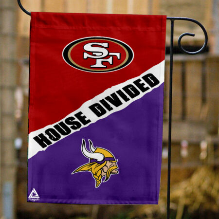 49ers vs Vikings House Divided Flag, NFL House Divided Flag