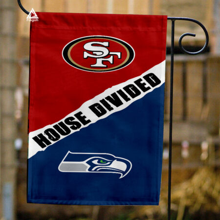 49ers vs Seahawks House Divided Flag, NFL House Divided Flag