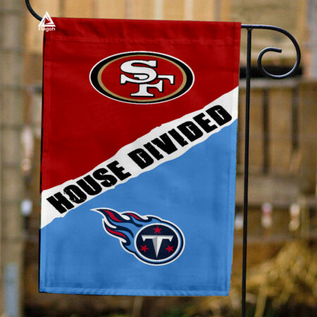 49ers vs Titans House Divided Flag, NFL House Divided Flag