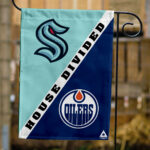 Kraken vs Oilers House Divided Flag, NHL House Divided Flag