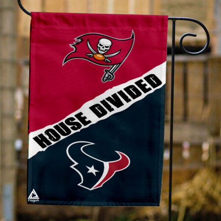 Buccaneers vs Texans House Divided Flag, NFL House Divided Flag
