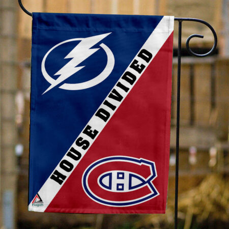 Lightning vs Canadiens House Divided Flag, NHL House Divided Flag