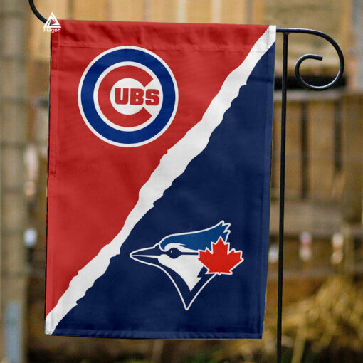 Cubs vs Blue Jays House Divided Flag, MLB House Divided Flag