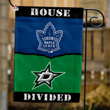 Maple Leafs vs Stars House Divided Flag, NHL House Divided Flag