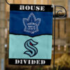 Kraken vs Maple Leafs House Divided Flag, NHL House Divided Flag