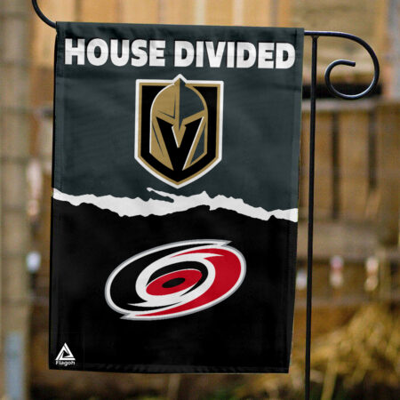 Golden Knights vs Hurricanes House Divided Flag, NHL House Divided Flag