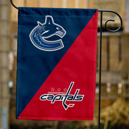 Canucks vs Capitals House Divided Flag, NHL House Divided Flag