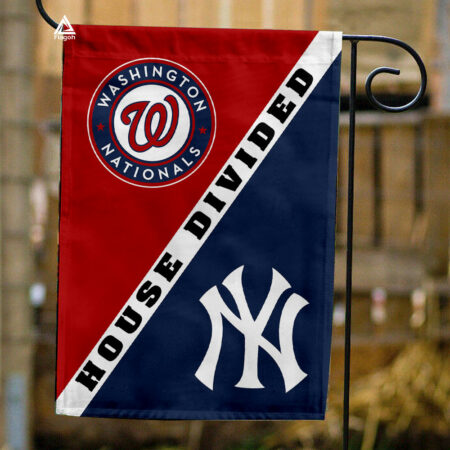 Nationals vs Yankees House Divided Flag, MLB House Divided Flag