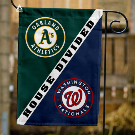 Athletics vs Nationals House Divided Flag, MLB House Divided Flag