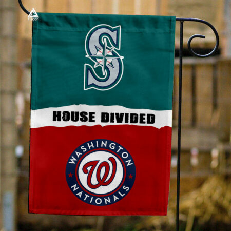 Mariners vs Nationals House Divided Flag, MLB House Divided Flag
