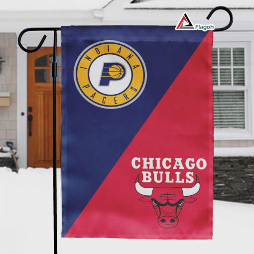 Pacers vs Bulls House Divided Flag, NBA House Divided Flag