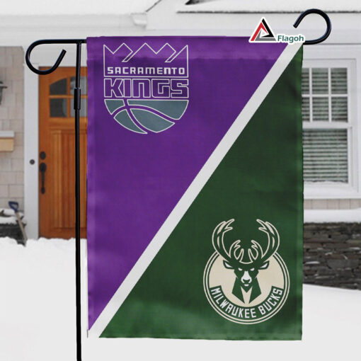 Kings vs Bucks House Divided Flag, NBA House Divided Flag
