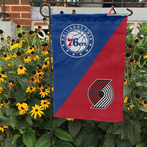 76ers vs Trail Blazers House Divided Flag, NBA House Divided Flag
