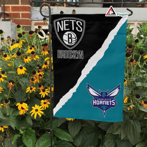 Nets vs Hornets House Divided Flag, NBA House Divided Flag