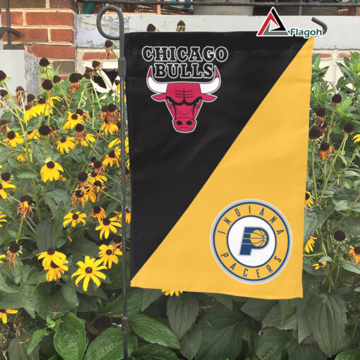Bulls vs Pacers House Divided Flag, NBA House Divided Flag
