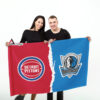 GARDEN FLAG MOCKUP 72 Detroit Pistons Xx Dallas Mavericks 826