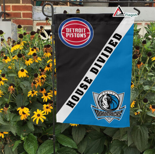 Pistons vs Mavericks House Divided Flag, NBA House Divided Flag