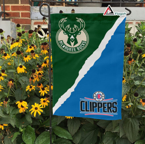 Bucks vs Clippers House Divided Flag, NBA House Divided Flag