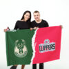 GARDEN FLAG MOCKUP 72 Milwaukee Bucks xX LA Clippers 1022