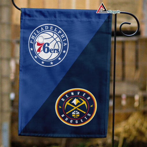 76ers vs Nuggets House Divided Flag, NBA House Divided Flag