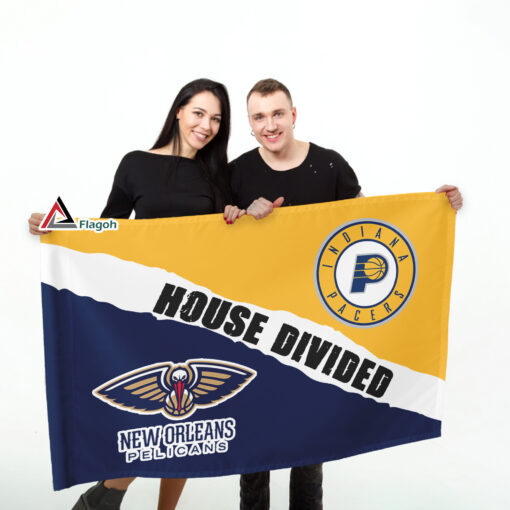 Pelicans vs Pacers House Divided Flag, NBA House Divided Flag