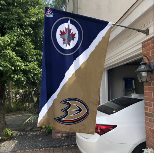 Jets vs Ducks House Divided Flag, NHL House Divided Flag