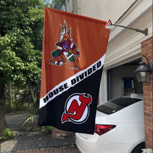 Coyotes vs Devils House Divided Flag, NHL House Divided Flag