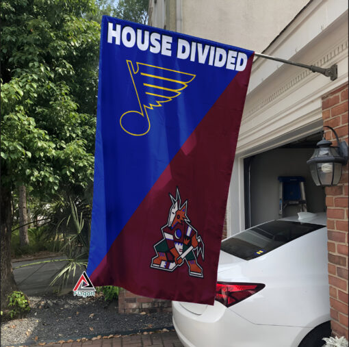 Blues vs Coyotes House Divided Flag, NHL House Divided Flag