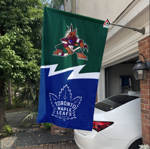 Coyotes vs Maple Leafs House Divided Flag, NHL House Divided Flag