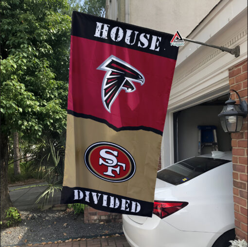 Falcons vs 49ers House Divided Flag, NFL House Divided Flag
