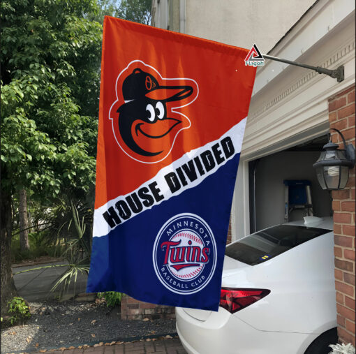 Orioles vs Twins House Divided Flag, MLB House Divided Flag