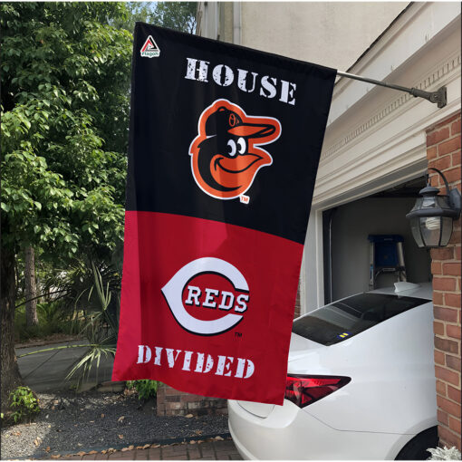Orioles vs Reds House Divided Flag, MLB House Divided Flag